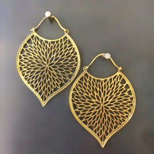 Brass Filigree Flower Earrings